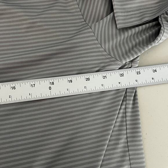 Foot Joy Shirt Mens Large Gray Striped Short Sleeve Collared Golf Polo Top - Picture 9 of 10